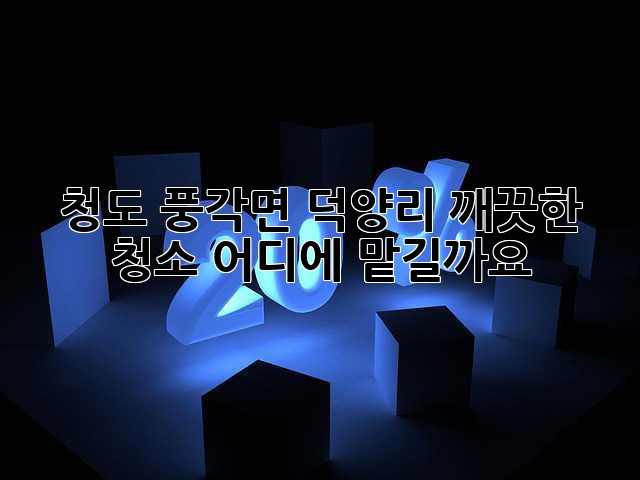 청도 풍각면 덕양리 깨끗한 청소, 어디에 맡길까요?