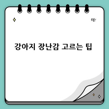 강아지 장난감 고르는 팁