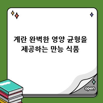 계란 완벽한 영양 균형을 제공하는 만능 식품