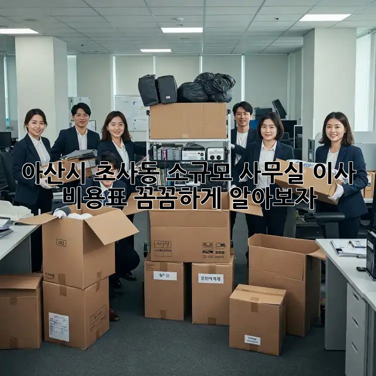 아산시 초사동 소규모 사무실 이사 비용표: 꼼꼼하게 알아보자!