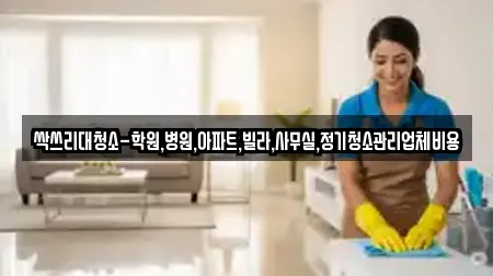 싹쓰리대청소-학원,병원,아파트,빌라,사무실,정기청소관리업체비용
