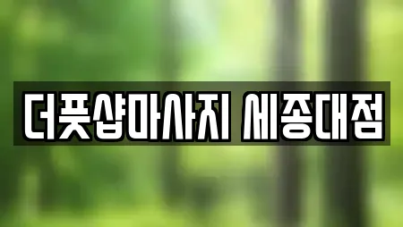 더풋샵마사지 세종대점