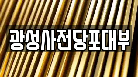 광성사전당포대부