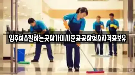 입주청소잘하는곳상가이사준공공장청소자격증보유