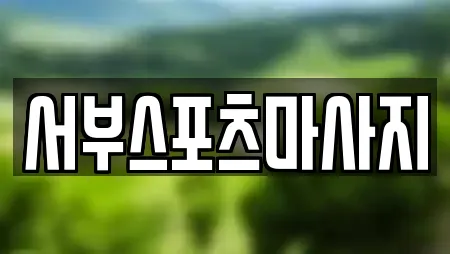 서부스포츠마사지