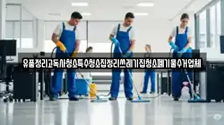 유품정리고독사청소특수청소집정리쓰레기집청소폐기물수거업체