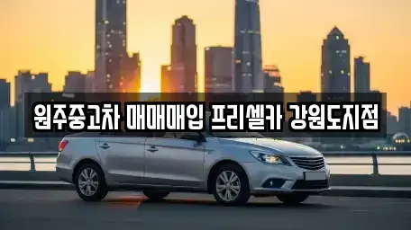 강원 원주시 단계동 중고차매입 전문 원주중고차 매매매입 프리셀카 강원도지점