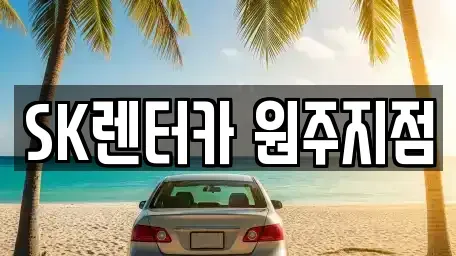 강원특별자치도 원주시 명륜동 장기렌트카 전문 SK렌터카 원주지점