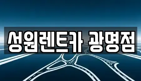 경기 광명시 철산동 렌트카 전문 성원렌트카 광명점