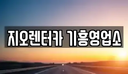 경기 용인시 기흥구 보정동 단기렌트카 전문 지오렌터카 기흥영업소