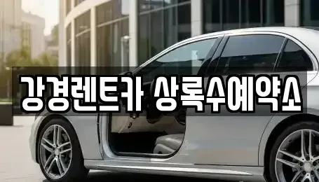 경기도 안산시 상록구 렌트카 전문 강경렌트카 상록수예약소
