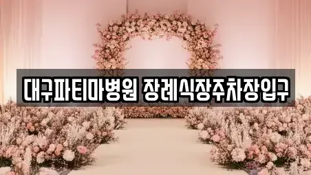 대구파티마병원 장례식장주차장입구