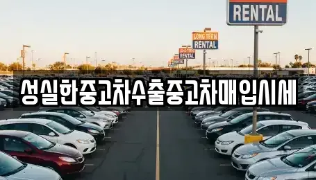대전 동구 가오동 중고차매입 전문 성실한중고차수출중고차매입시세