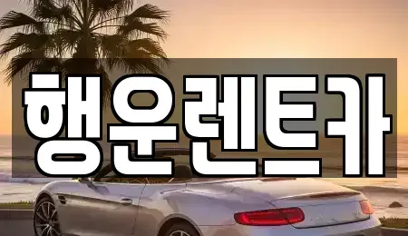 부산광역시 강서구 화전동 렌트카 전문 행운렌트카