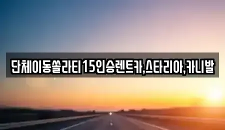 서울특별시 종로구 관철동 렌트카 전문 단체이동쏠라티15인승렌트카,스타리아,카니발