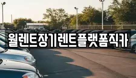 인천 계양구 장기렌트카 전문 월렌트장기렌트플랫폼직카