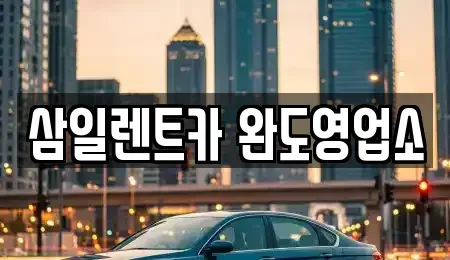 전남 완도군 군외면 렌트카 전문 삼일렌트카 완도영업소