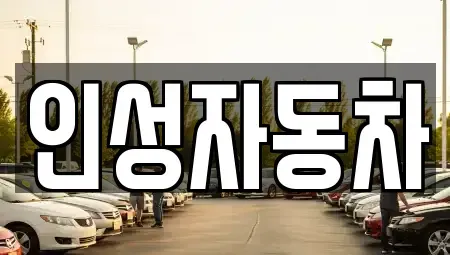 제주 제주시 연동 중고차매매 전문 인성자동차
